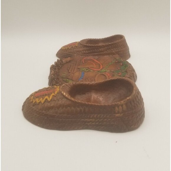 Orna Wood 1940's Double Pipe Holder Southwest Mexican Design Straw Shoes - Picture 6 of 7